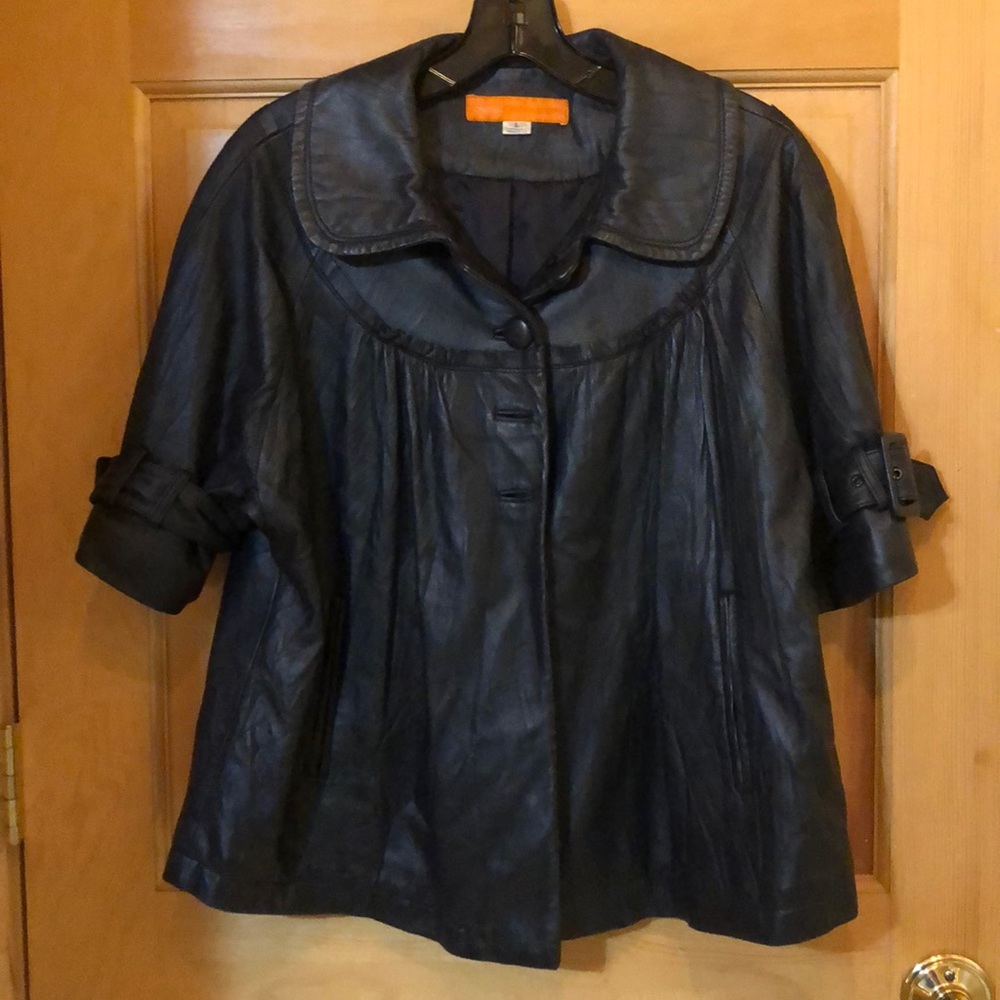 Cynthia Steffe navy leather jacket